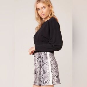 BB Dakota Black and Gray Snakeskin Mini Skirt